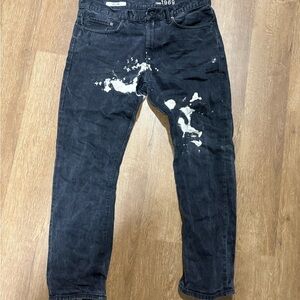 GAP Black Slim Jeans with Modern Distressing